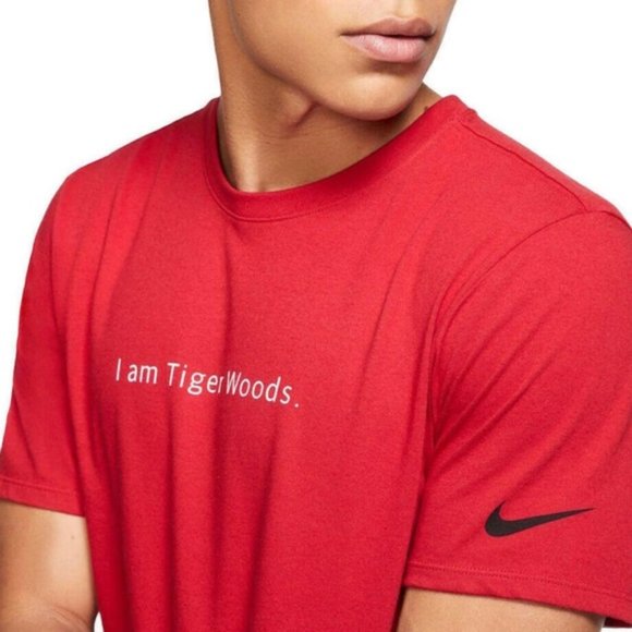 I am Tiger Woods NIKE dry tee red short sleeved - Picture 1 of 8